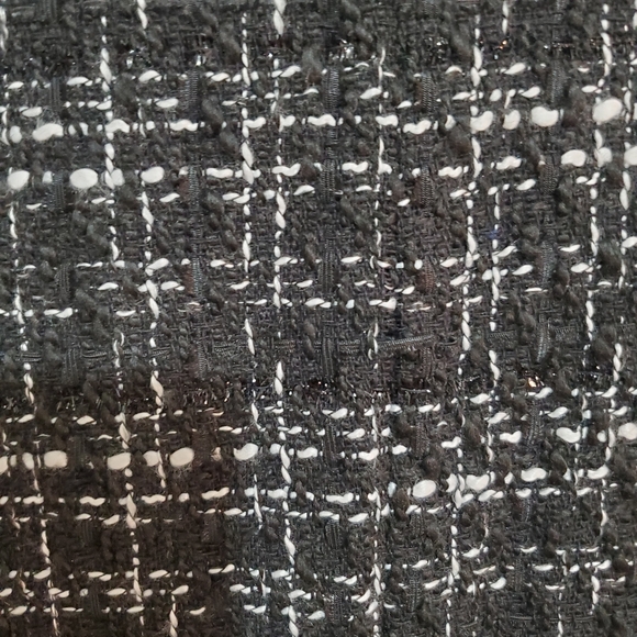Nanette Lapore black white window pane boucle knit open front blazer jacket. - Picture 8 of 14